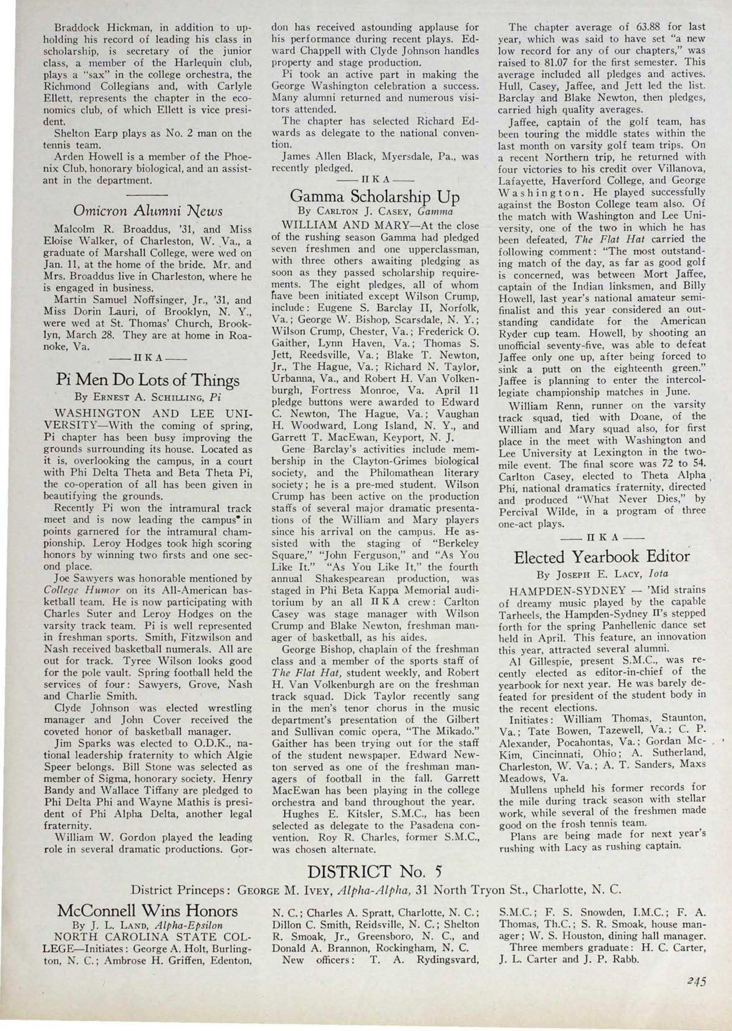 News From The Chapters: District No. 5, June 1932